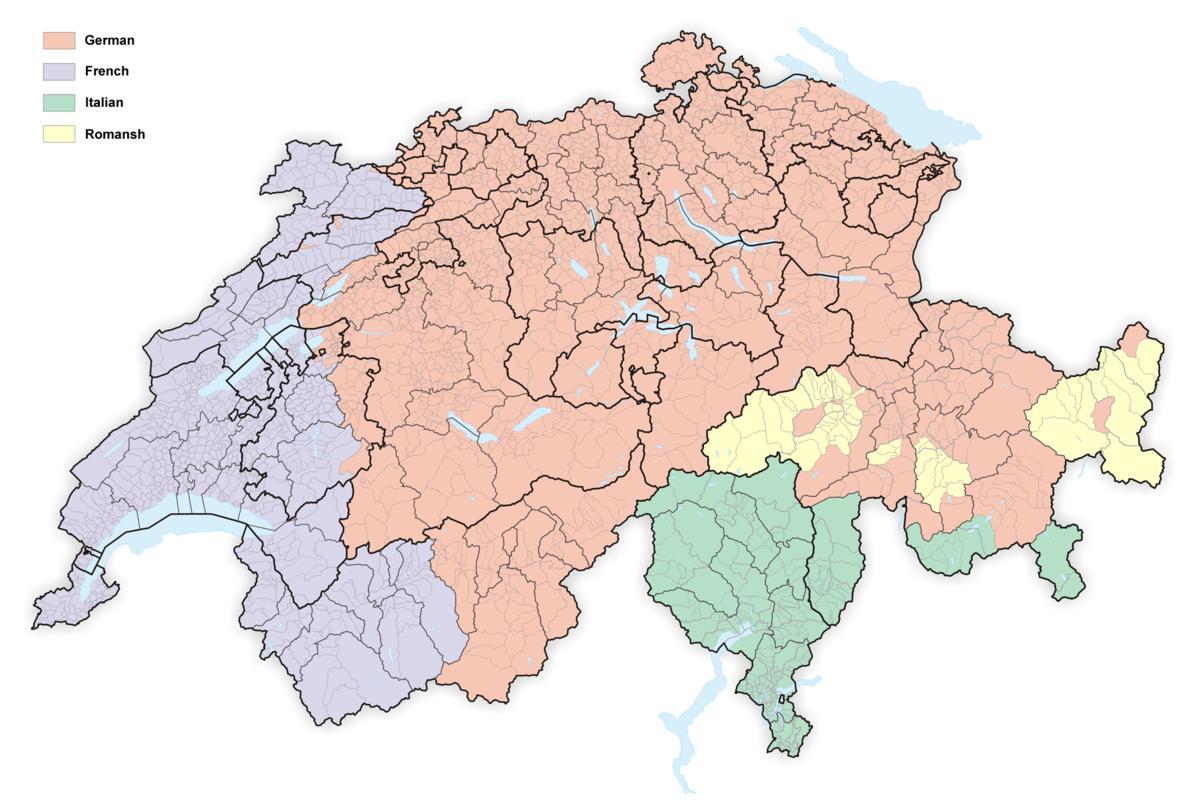 지도는 스위스의 언어