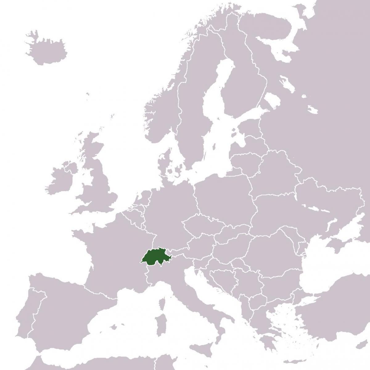 스위스에 위치하는 유럽 지도